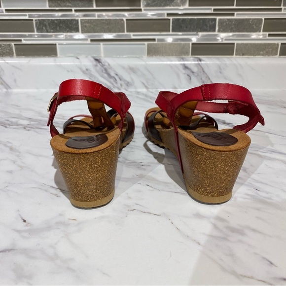 Yokono wedge sandals leather cork Lady Bug stamp made in Spain - Picture 10 of 13